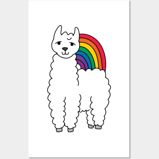 Rainbow Llama Posters and Art